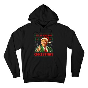 ILl Be Home For Christmas Funny Santa Trump Pajamas Ugly Hoodie