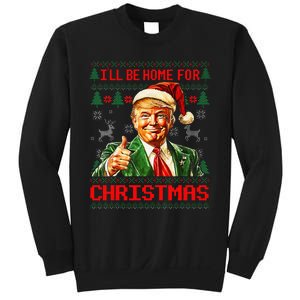 ILl Be Home For Christmas Funny Santa Trump Pajamas Ugly Sweatshirt