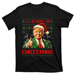 ILl Be Home For Christmas Funny Santa Trump Pajamas Ugly T-Shirt