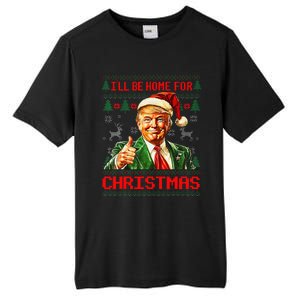 ILl Be Home For Christmas Funny Santa Trump Pajamas Ugly Tall Fusion ChromaSoft Performance T-Shirt