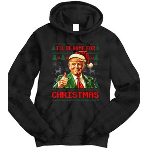 ILl Be Home For Christmas Funny Santa Trump Pajamas Ugly Tie Dye Hoodie