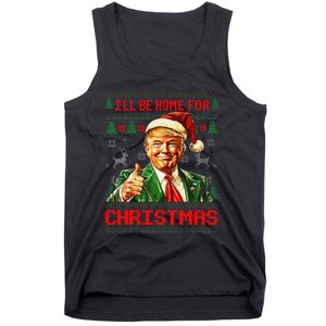 ILl Be Home For Christmas Funny Santa Trump Pajamas Ugly Tank Top