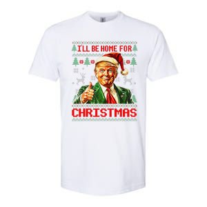 ILl Be Home For Christmas Funny Santa Trump Pajamas Ugly Softstyle CVC T-Shirt