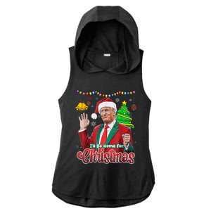 ILl Be Home For Christmas Santa Funny Trump Ugly Ladies PosiCharge Tri-Blend Wicking Draft Hoodie Tank