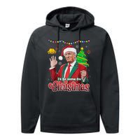 ILl Be Home For Christmas Santa Funny Trump Ugly Performance Fleece Hoodie