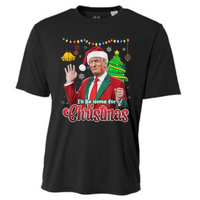 ILl Be Home For Christmas Santa Funny Trump Ugly Cooling Performance Crew T-Shirt