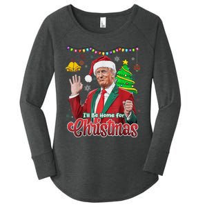 ILl Be Home For Christmas Santa Funny Trump Ugly Women's Perfect Tri Tunic Long Sleeve Shirt