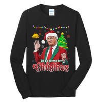 ILl Be Home For Christmas Santa Funny Trump Ugly Tall Long Sleeve T-Shirt