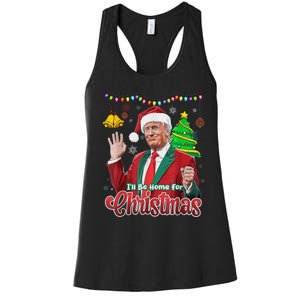 ILl Be Home For Christmas Santa Funny Trump Ugly Women's Racerback Tank