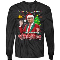 ILl Be Home For Christmas Santa Funny Trump Ugly Tie-Dye Long Sleeve Shirt