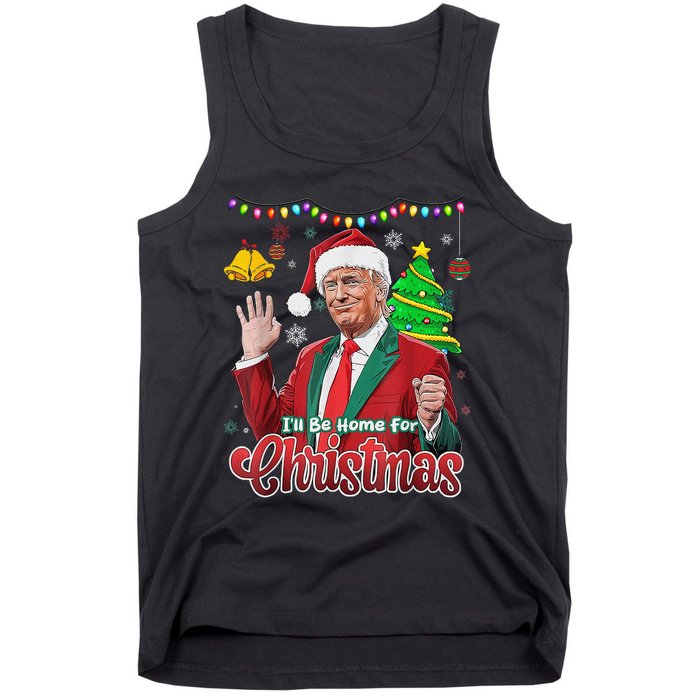 ILl Be Home For Christmas Santa Funny Trump Ugly Tank Top