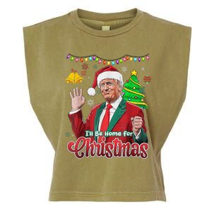 ILl Be Home For Christmas Santa Funny Trump Ugly Garment-Dyed Women's Muscle Tee