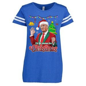 ILl Be Home For Christmas Santa Funny Trump Ugly Enza Ladies Jersey Football T-Shirt