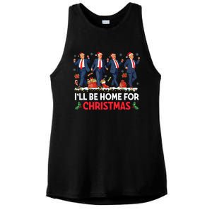 ILl Be Home For Christmas Santa Trump Ladies PosiCharge Tri-Blend Wicking Tank