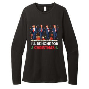 ILl Be Home For Christmas Santa Trump Womens CVC Long Sleeve Shirt