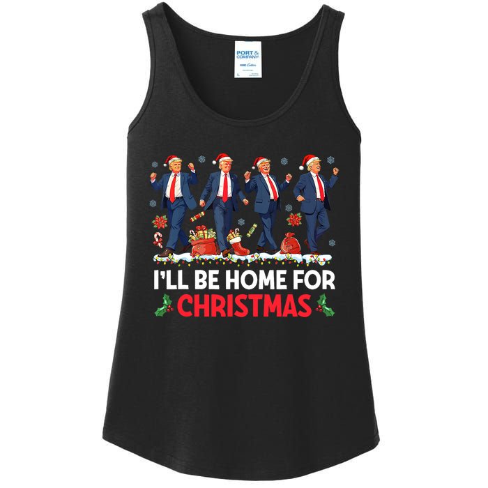 ILl Be Home For Christmas Santa Trump Ladies Essential Tank