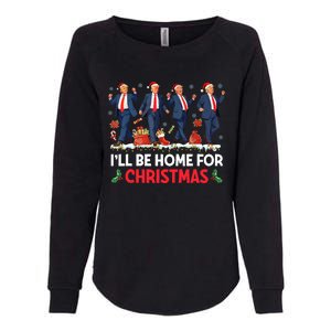 ILl Be Home For Christmas Santa Trump Womens California Wash Sweatshirt