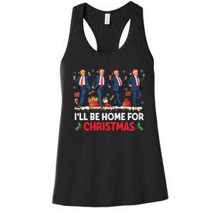 ILl Be Home For Christmas Santa Trump Women's Racerback Tank