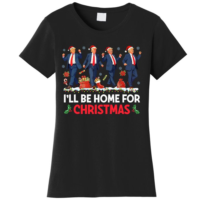 ILl Be Home For Christmas Santa Trump Women's T-Shirt