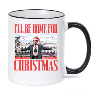 ILl Be Home For Christmas Santa Funny Trump Xmas Pajamas 11oz Black Color Changing Mug