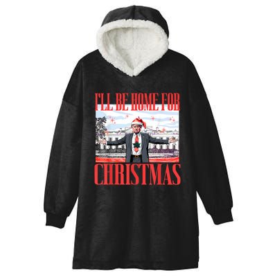 ILl Be Home For Christmas Santa Funny Trump Xmas Pajamas Hooded Wearable Blanket