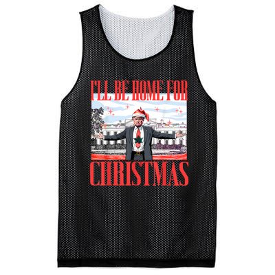 ILl Be Home For Christmas Santa Funny Trump Xmas Pajamas Mesh Reversible Basketball Jersey Tank