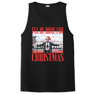 ILl Be Home For Christmas Santa Funny Trump Xmas Pajamas PosiCharge Competitor Tank