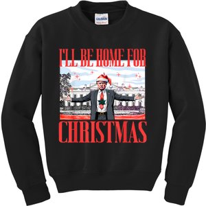 ILl Be Home For Christmas Santa Funny Trump Xmas Pajamas Kids Sweatshirt