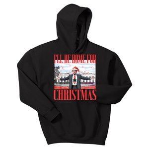 ILl Be Home For Christmas Santa Funny Trump Xmas Pajamas Kids Hoodie