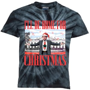 ILl Be Home For Christmas Santa Funny Trump Xmas Pajamas Kids Tie-Dye T-Shirt