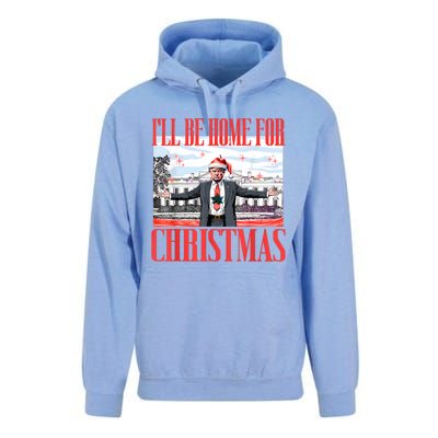 ILl Be Home For Christmas Santa Funny Trump Xmas Pajamas Unisex Surf Hoodie