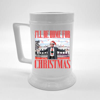 ILl Be Home For Christmas Santa Funny Trump Xmas Pajamas Beer Stein