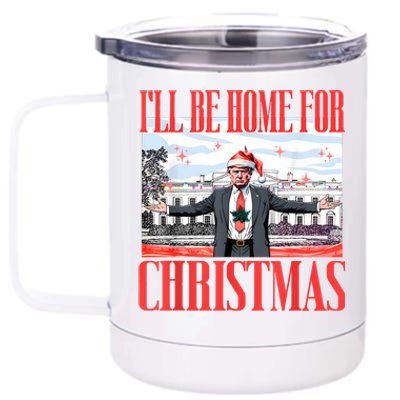 ILl Be Home For Christmas Santa Funny Trump Xmas Pajamas 12 oz Stainless Steel Tumbler Cup