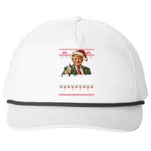 ILl Be Home For Christmas Funny Santa Claus Trump 2024 Meaningful Gift Snapback Five-Panel Rope Hat