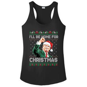 ILl Be Home For Christmas Funny Trump Ugly Xmas Meaningful Gift Ladies PosiCharge Competitor Racerback Tank