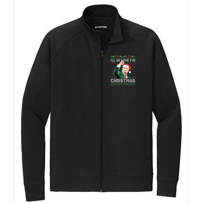 ILl Be Home For Christmas Funny Trump Ugly Xmas Meaningful Gift Stretch Full-Zip Cadet Jacket