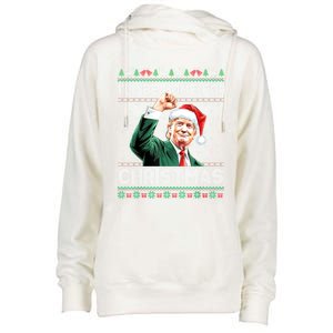 ILl Be Home For Christmas Funny Trump Ugly Xmas Meaningful Gift Womens Funnel Neck Pullover Hood