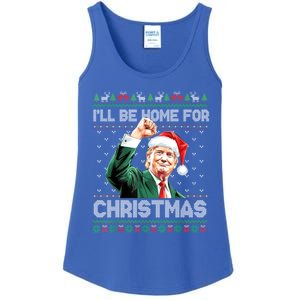 ILl Be Home For Christmas Funny Trump Ugly Xmas Meaningful Gift Ladies Essential Tank