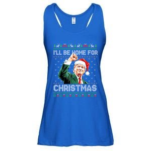 ILl Be Home For Christmas Funny Trump Ugly Xmas Meaningful Gift Ladies Essential Flowy Tank