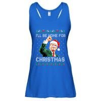 ILl Be Home For Christmas Funny Trump Ugly Xmas Meaningful Gift Ladies Essential Flowy Tank