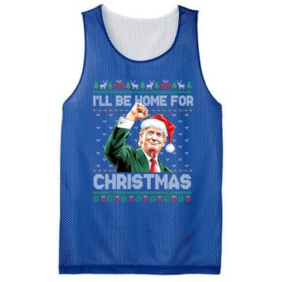 ILl Be Home For Christmas Funny Trump Ugly Xmas Meaningful Gift Mesh Reversible Basketball Jersey Tank