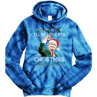 ILl Be Home For Christmas Funny Trump Ugly Xmas Meaningful Gift Tie Dye Hoodie