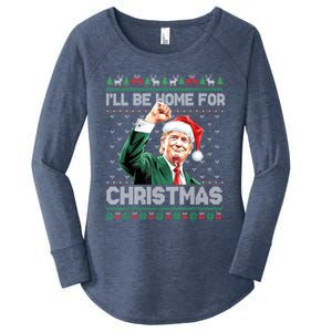 ILl Be Home For Christmas Funny Trump Ugly Xmas Meaningful Gift Women's Perfect Tri Tunic Long Sleeve Shirt