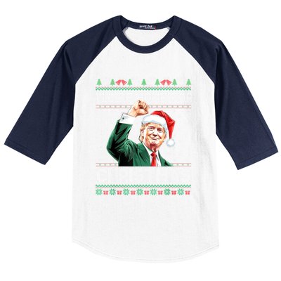 ILl Be Home For Christmas Funny Trump Ugly Xmas Meaningful Gift Baseball Sleeve Shirt