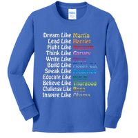 Inspirational Black History Influential Leaders Martin Obama Funny Gift Kids Long Sleeve Shirt