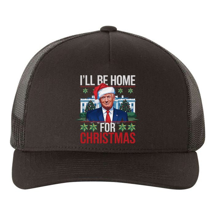 ILl Be Home For Christmas Funny Trump Ugly Christmas Yupoong Adult 5-Panel Trucker Hat