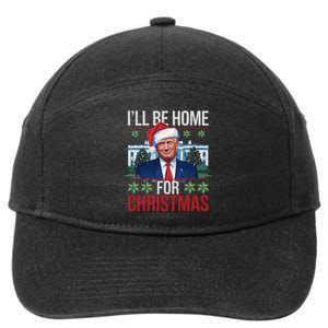 ILl Be Home For Christmas Funny Trump Ugly Christmas 7-Panel Snapback Hat