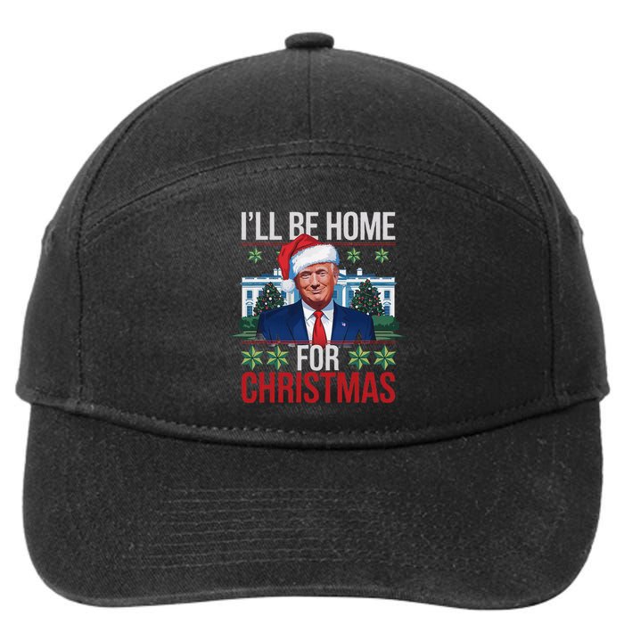 ILl Be Home For Christmas Funny Trump Ugly Christmas 7-Panel Snapback Hat