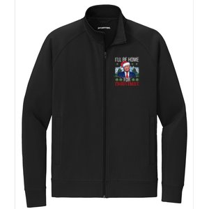 ILl Be Home For Christmas Funny Trump Ugly Christmas Stretch Full-Zip Cadet Jacket