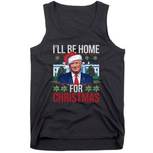 ILl Be Home For Christmas Funny Trump Ugly Christmas Tank Top